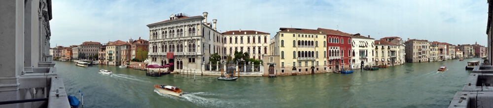 View over the Grand Canal in Venice of the palace Ca' Tron