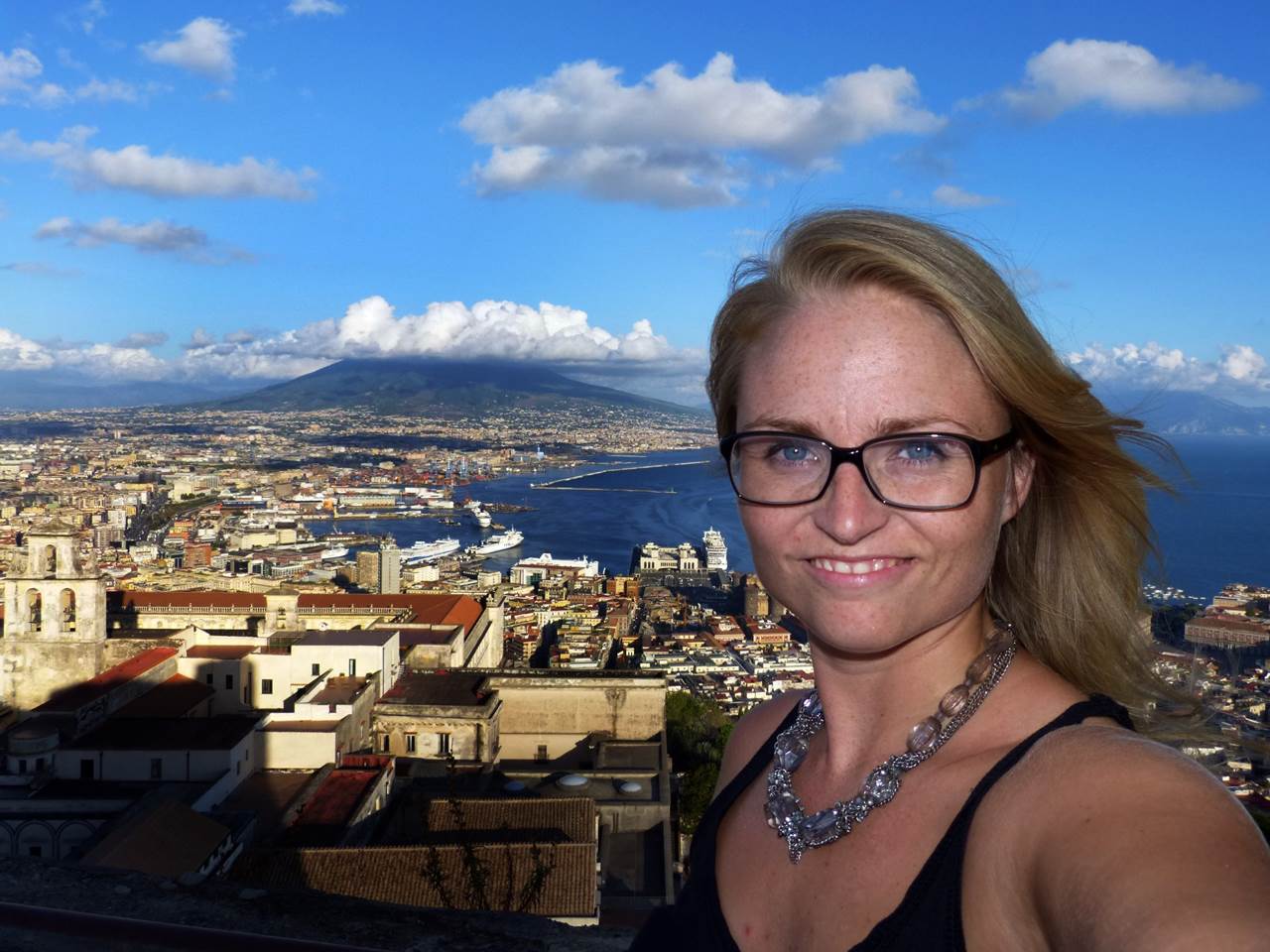 View on the volcano Vesuvius in Naples