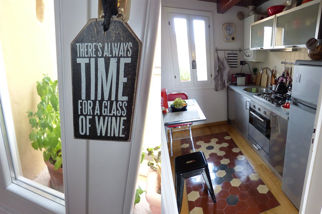 Kitchen of our Air BnB apartment in Bologna