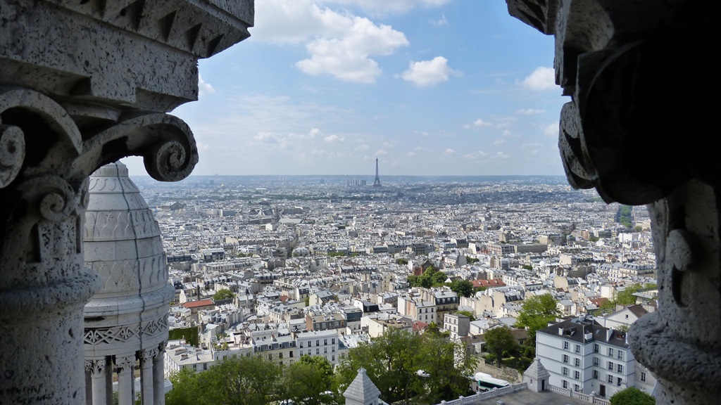 moments of travel on top of Sacre Coeur in Paris 