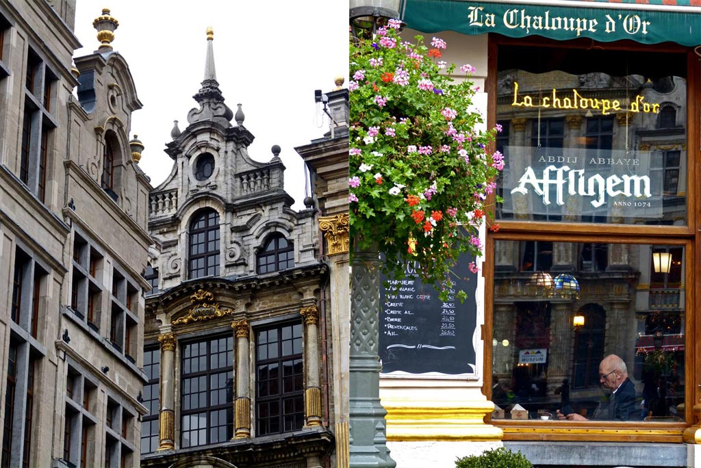 Cafe und altes Gebäude in Brüssel, ,48 Stunden Brüssel