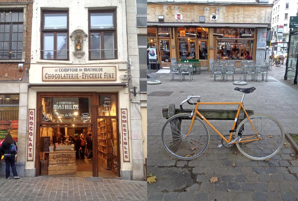 Shop in Brüssel, Fahrrad vor Laden, 48 Stunden Brüssel