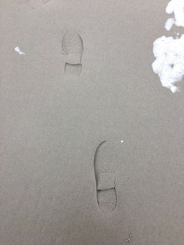 Fußspuren im Sand in St. Peter-Ording