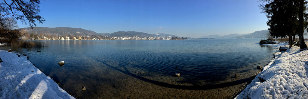 ossiacher see mit berge im hintergrund