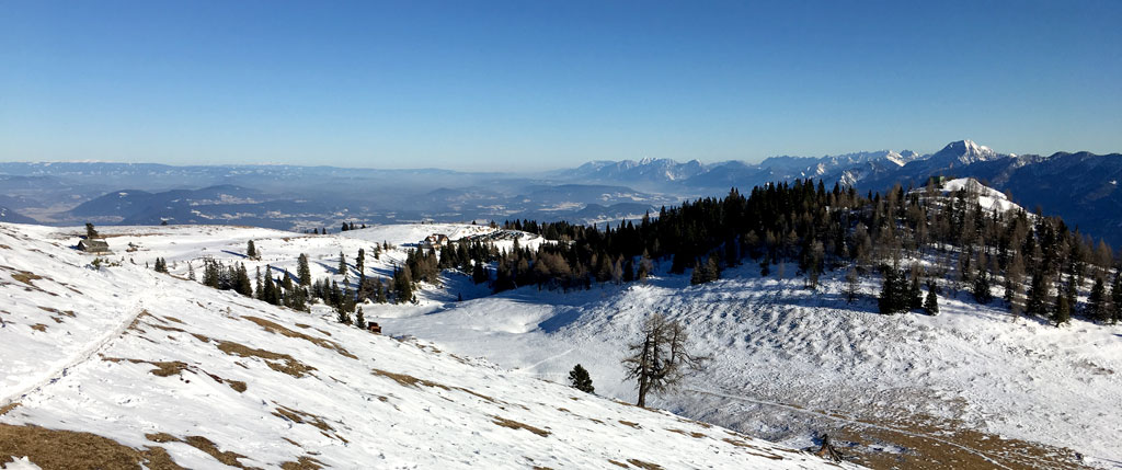 schnee baeume aussicht vom dobratsch