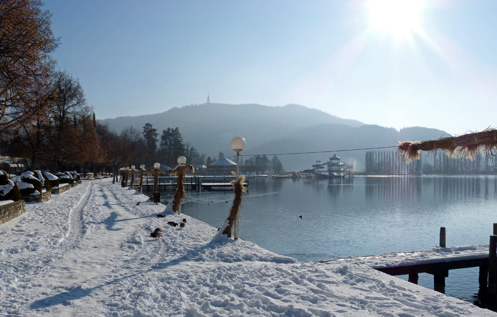 weg schnee berge ossiacher see