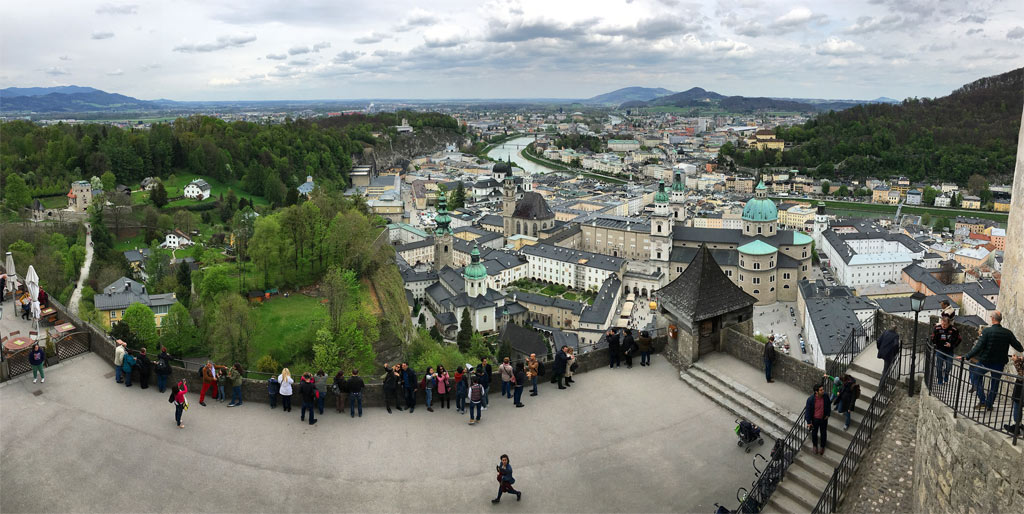 Ausblick Festung Hohensalzburg auf Innenstadt