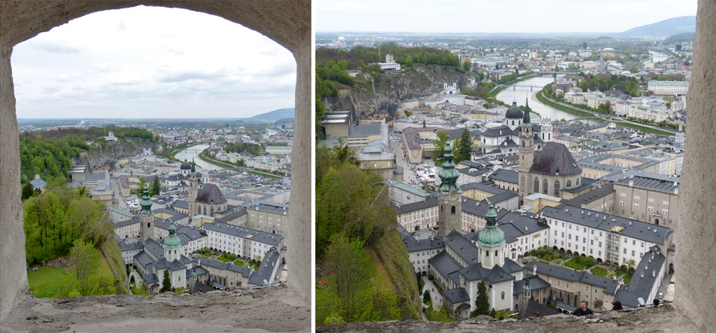 Fensterblick auf Innenstadt Salzburg