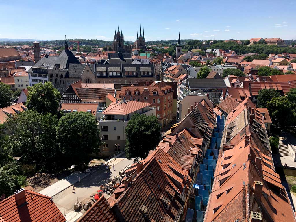 Erfurt von oben Krämerbrücke