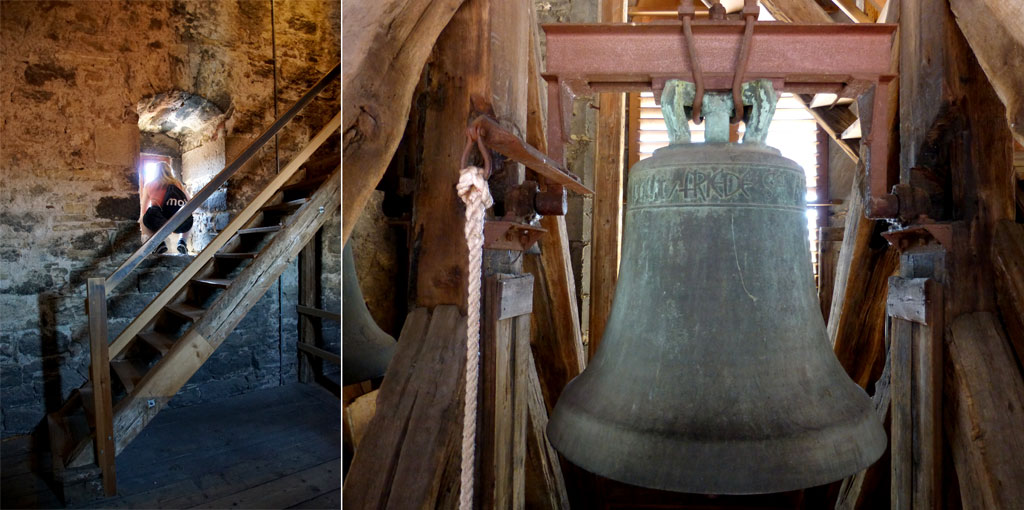 Frau im Aussichtsturm Glocke Ägedienkirche