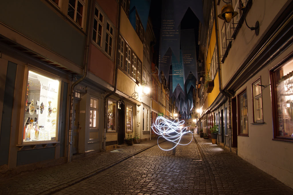 Nacht Licht Fotografie Krämerbrücke Erfurt