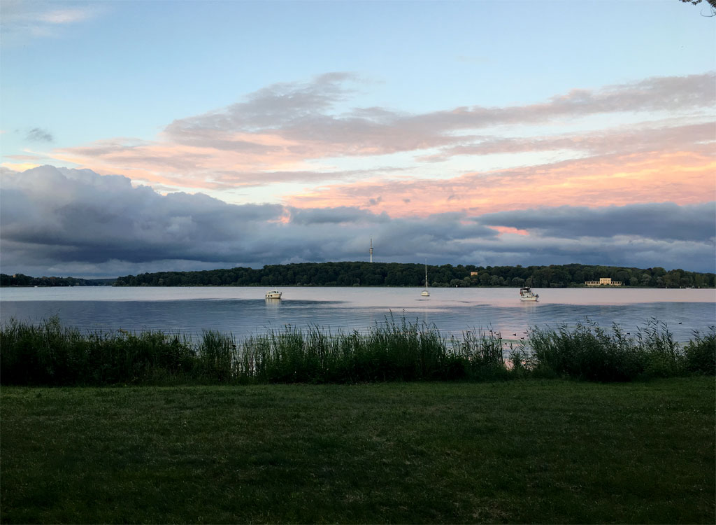 Havel Sonnenuntergang rosa Wolken