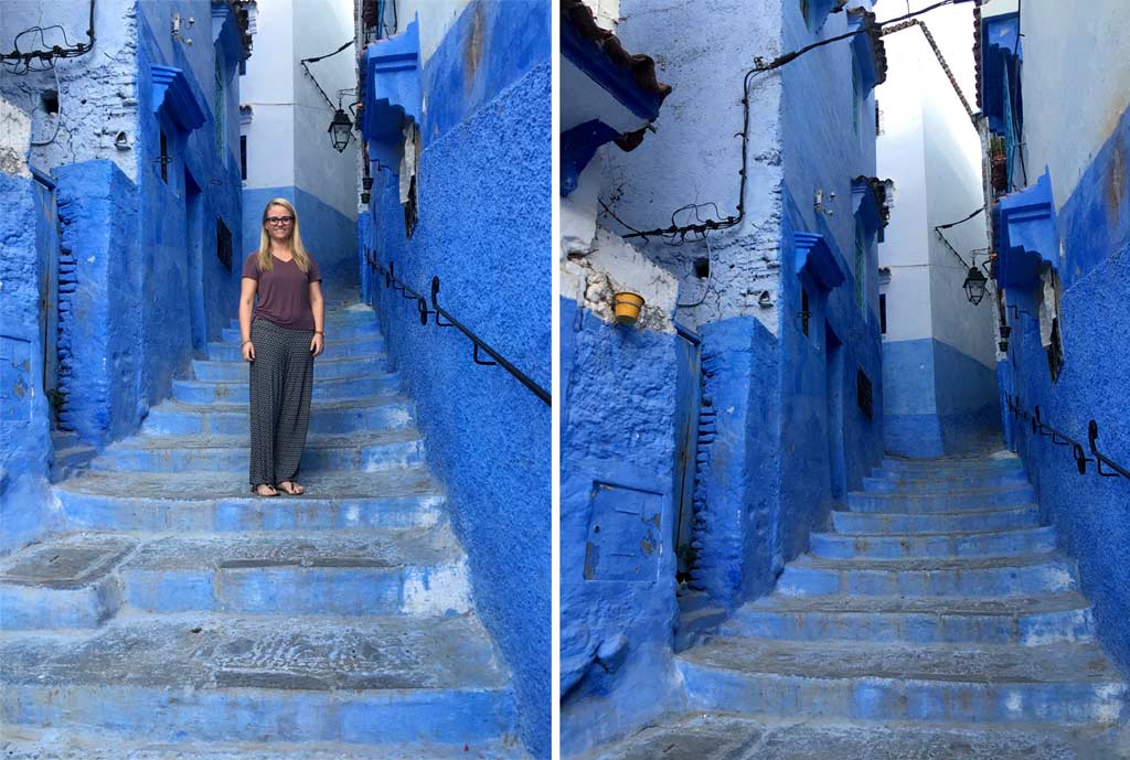 Chefchaouen Strasse blau